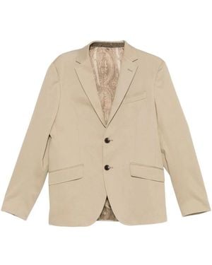 Etro Single-Breasted Blazer - Naturel