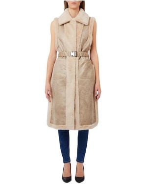 Liu Jo Fake Montone Gilet Double - Natur