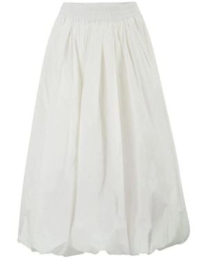 Weekend by Maxmara Rok Met Elastische Tailleband En Wijde Pasvorm - Wit