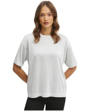Missoni Kurzarm-Rundhals-Pullover - Weiß