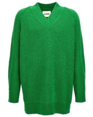 Jil Sander V-Neck Knitwear - Vert