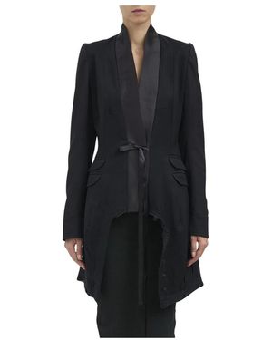 Marc Le Bihan Lange Wollen Blazer - Zwart