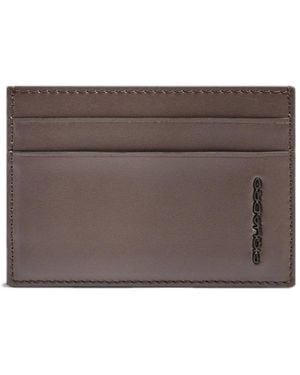 Piquadro Accessoires ,Bruin ,Leer Mag Safe Leren Kaarthouder Met 2 Rfid-Beschermde Vakjes