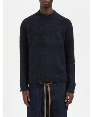 Uma Wang Textured Mock Neck Sweater - Blau