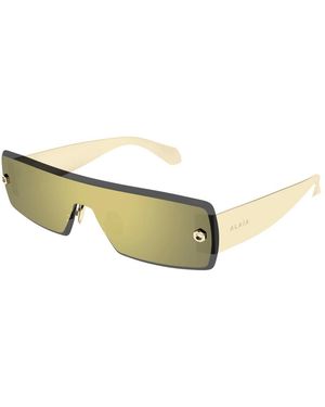 Alaïa Accessoires ,Wit ,Rechthoekige Zonnebril - Metallic