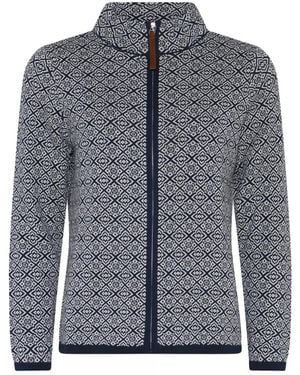 Skovhuus Turtleneck Zipped Cardigan Marine - Grau