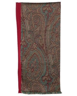 Etro Accessoires ,Veelkleurig ,Zijdeachtige Sjaal - Bruin