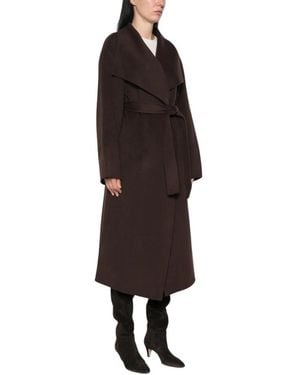 Soft Goat Belted Coats - Black