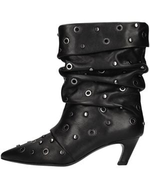 Ash Heeled Boots - Nero