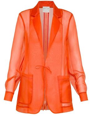 Forte Forte Durchsichtige Seidenorganza-Jacke Mohn - Orange