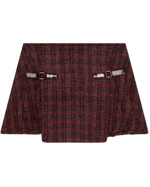 Gcds Rokken ,Rood ,Wol Tweed Wol Geplooide Minirok
