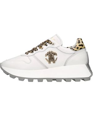 Roberto Cavalli Schoenen ,Wit ,Leer Leren Sneakers