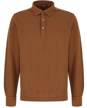 ZEGNA Polo Shirts - Marrone