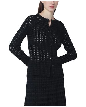 Jonathan Simkhai Truien & Vesten ,Zwart ,Polyester Mabel Eyelet Knit Cardigan