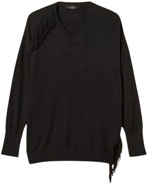 Twinset Actitude Fransenpullover - Schwarz