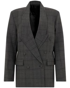 Coperni Jassen ,Grijs ,Wol Double Breasted Tailored Jacket - Zwart