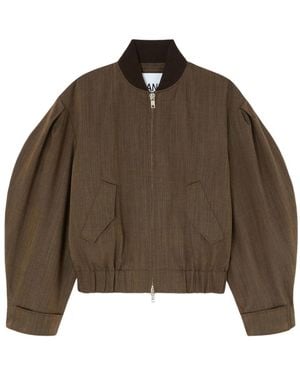 Ganni Wool Bomber Jacket - Bruin