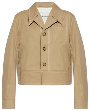 Ami Paris Jassen ,Bruin ,Katoen Jacket With Pockets - Naturel