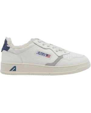 Autry Medalist Low Leder Shearling Sneaker - Weiß