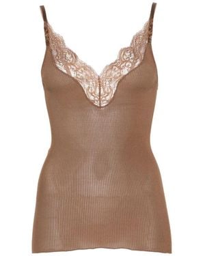 Saint Laurent Sleeveless Tops - Brown