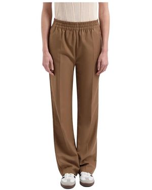 OLAF HUSSEIN Straight Trousers - Marrone