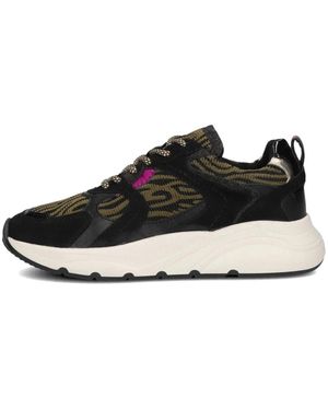 Omoda Schoenen ,Zwart ,Chunky Sneakers Met Metallic Accents