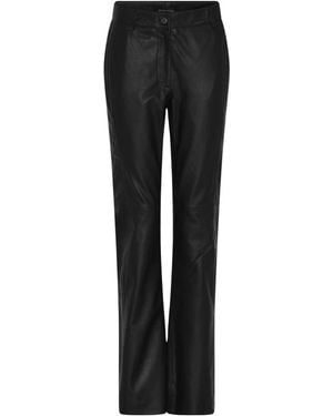 Bruuns Bazaar Broeken ,Zwart ,Leer Softi Bbliara Leren Broek