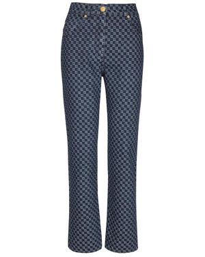 Balmain Rechtgesneden Jeans Met Monogram - Blauw