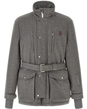 Brunello Cucinelli Jassen ,Grijs ,Wol Mountain Donsjack