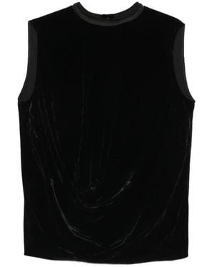Rick Owens Tops ,Zwart ,Draped Velvet Top
