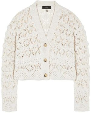 Alanui Truien & Vesten ,Wit ,Cropped Open Knit Cardigan