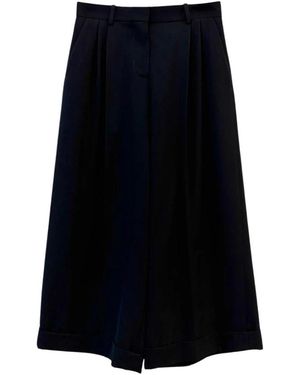 The Row Lior Plissee-Shorts Mit Weitem Bein - Blau
