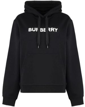 Burberry Logo Katoenen Hoodie - Zwart