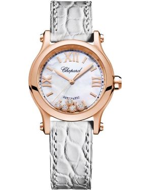 Chopard Accessoires ,Grijs ,Happy Sport Automatisch Moeder Van Parel Horloge - Metallic