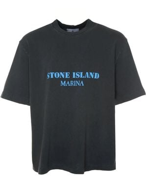 Stone Island Logo print oversized t-shirt - Nero