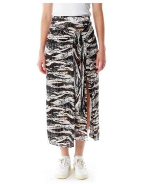 Lala Berlin Zebra print wrap style skirt - Schwarz