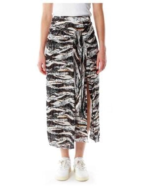 Lala Berlin Zebra print wrap style skirt - Schwarz