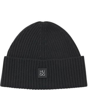 HUGO Xola Metal Beanie - Schwarz