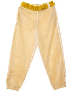 Nike Fitness ,Polyester Mesh Dubbellaags Sportswear Broek - Geel