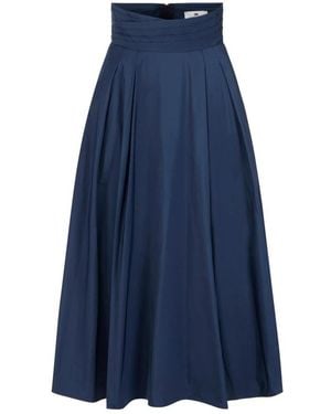 Elisabetta Franchi Taffeta Voile Rock - Blau