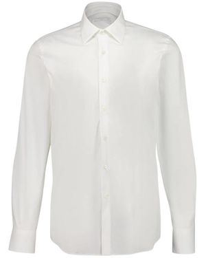 Prada Stretch Katoen Slim Fit Overhemd - Wit
