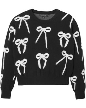 Marc Jacobs Truien & Vesten ,Zwart ,Polyester Bow Jacquard Sweater