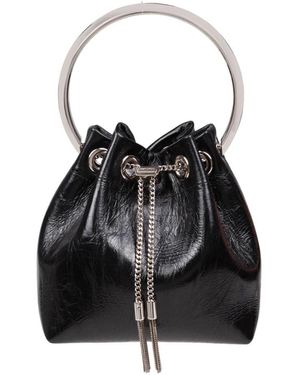 Jimmy Choo Schwarze Lackledertasche Mit Metall-Details