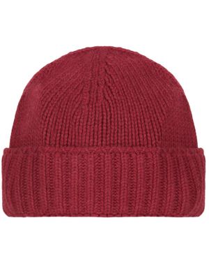 Moorer Accessoires ,Rood ,Kasjmier Gebreide Muts