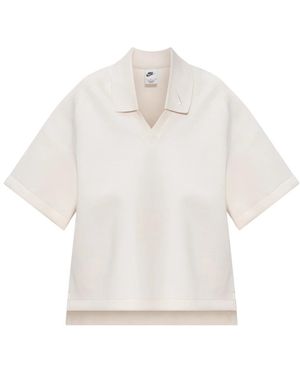 Nike Fitness ,Polyester Pre-Game Fleece Polo - Wit