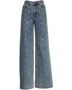Self-Portrait Wide Jeans - Blu