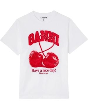 Ganni T-Shirts - Red