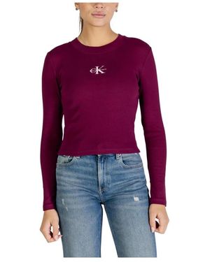 Calvin Klein Long Sleeve T-Shirts - Purple