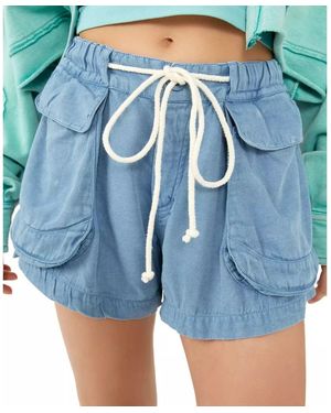 Free People Blauwe Katoenen Stijlvolle Shorts