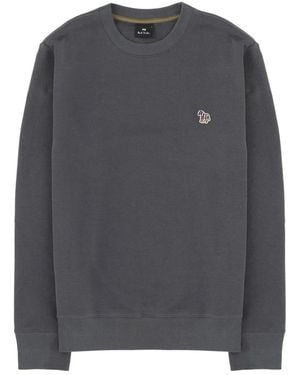 Paul Smith Hoodies & Sweatvesten ,Grijs ,Katoen Regular Fit Sweatshirt Zebra